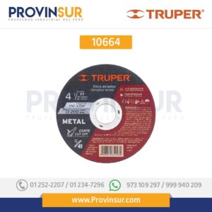 Disco para corte de metal, tipo 41, diámetro 4-1/2" 10664 Truper