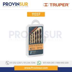 Juego de 6 brocas con punta centradora para madera 11337 Truper