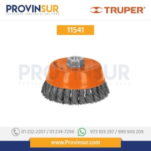 Carda de copa, alambre trenzado fino, 5" para esmeril 11541 Truper