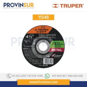 Disco desbaste metal, tipo27, diámetro 4-1/2", alto rendimiento 11548 Truper