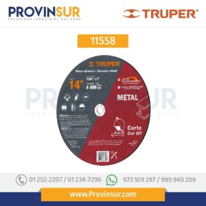 DISCO PARA CORTE DE METAL, TIPO 41, DIÁMETRO 14" 11558 Truper