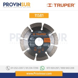 Disco de diamante, rin segmentado, 4" 11581 Truper