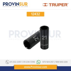 Dado de impacto, largo, 6 puntas, cuadro 1/2" de 20mm 12432 Truper
