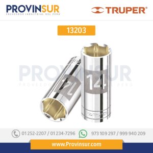 Dado de 6 puntas, largo, cuadro 1/4" de 9mm 13203 Truper