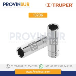 Dado de 6 puntas, largo, cuadro 1/4" de 12mm 13206 Truper