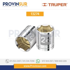 Dado de 6 puntas, cuadro 1/2" de 24mm 13274 Truper