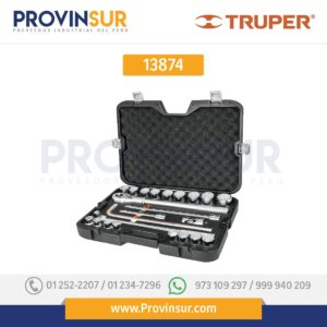 Juego de 23 herramientas cuadro 3/4" mm para mecánico 13874 Truper