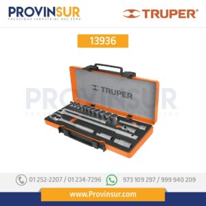 Juego de 18 herramientas cuadro 1/2" mm para mecánico 13936 Truper