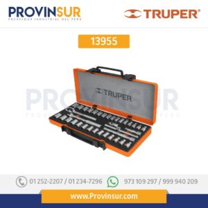 Juego de 36 herramientas cuadro 3/8" std y mm para mecánico 13955 Truper
