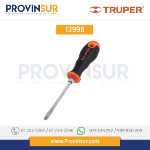 Desarmador plano 1/4x4" mango comfort grip 13998 Truper