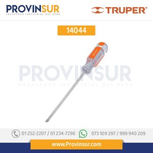 Desarmador cabinet 1/4x10" mango de acetato 14044 Truper