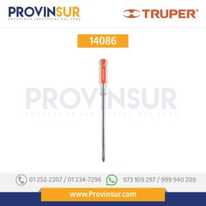 Desarmador punta Phillips # 4, mango de acetato 8" 14086 Truper