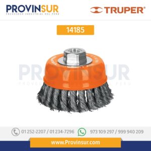 Carda copa, alambre trenzado fino, 4", milimétrica p/esmeril 14185 Truper
