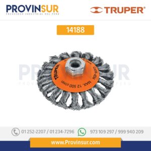 Carda tipo cónico 4”, alambre trenzado, M14 14188 Truper