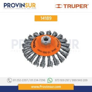 Carda tipo cónico 5”, alambre trenzado, M14 14189 Truper