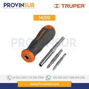 Desarmador 2 puntas dobles y barra con 2 cajas hexagonales 14200 Truper