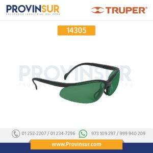 Lentes de seguridad, mica verde, Vision 14305 Truper
