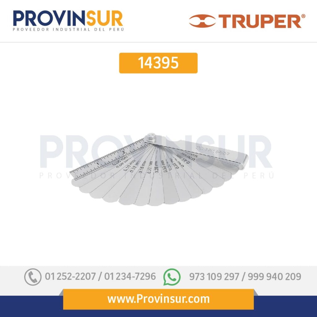 Calibrador de 15 hojas std / mm 14395 Truper - Corporación Solminsa SAC