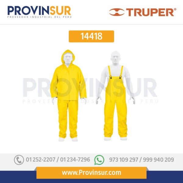 Conjunto impermeable, talla mediana, PVC 14418 Truper - Corporación ...