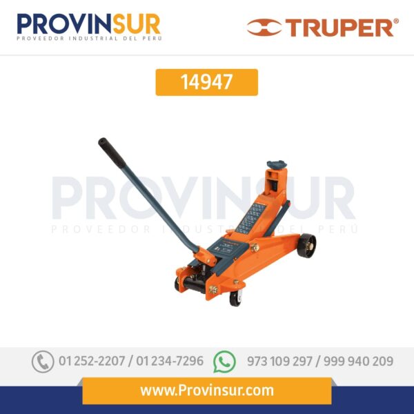 Gato hidráulico de patín, 3 ton 14947 Truper - Corporación Solminsa SAC