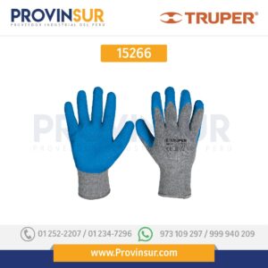Guantes de poliéster recubiertos de látex, medianos 15266 Truper