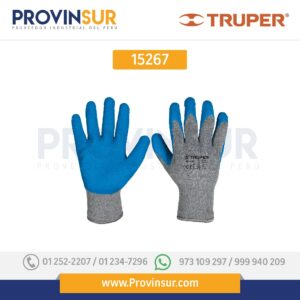 Guantes de poliéster recubiertos de látex, grandes 15267 Truper