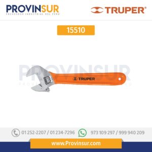 Llave ajustable (perico), cromado 8", mango de PVC 15510 Truper