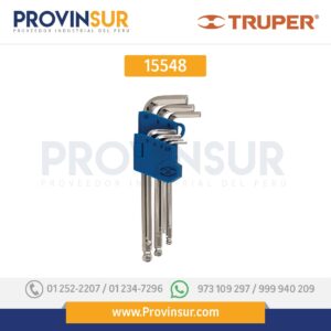 Juego 7 llaves allen largas mm punta bola con organizador 15548 Truper