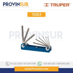 Juego de 9 llaves Allen, tipo navaja, cuerpo de lámina, mm 15563 Truper