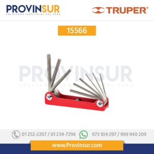 Juego de 9 llaves Allen, tipo navaja, cuerpo de lámina, std 15566 Truper