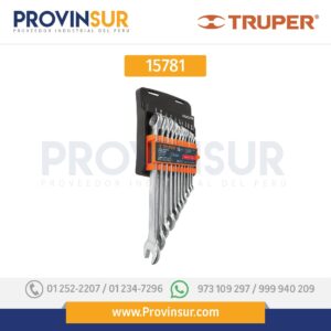 Juego de 11 llaves combinadas std granalladas 15781 Truper