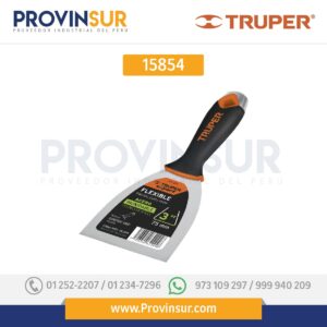 Espátula flexible 6", acero inoxidable, mango comfort grip 15854 Truper