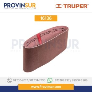 BANDA DE LIJA 4 X 24", GRANO 120, FUNDA CON 3 PZAS 16136 Truper