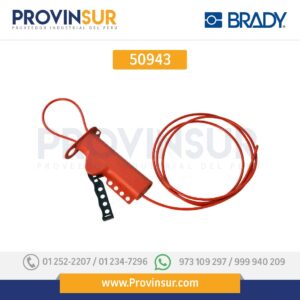 BLOQUEO DE VALVULA VOLANTE CON CABLE DE ACERO FORRADO NYLON 50943 BRADY