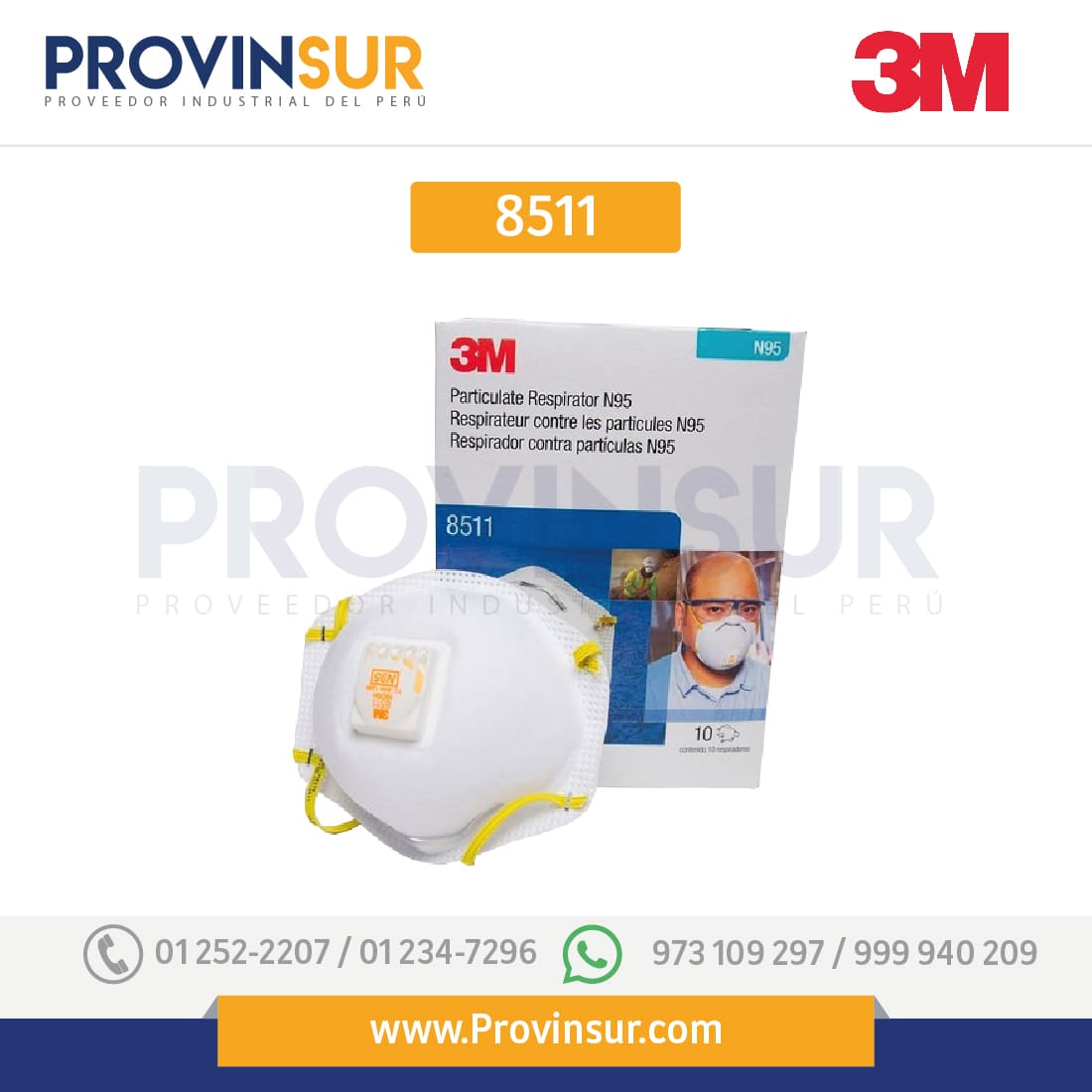 Mascarilla con filtro 8511 N95 3M