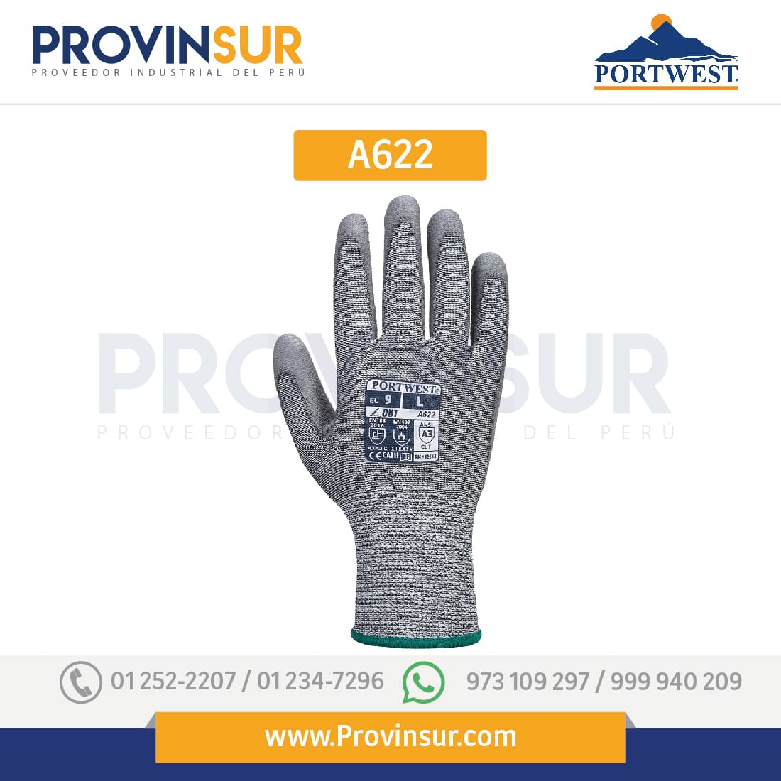 Guante Nivel 5 al Corte PU A622 Portwest