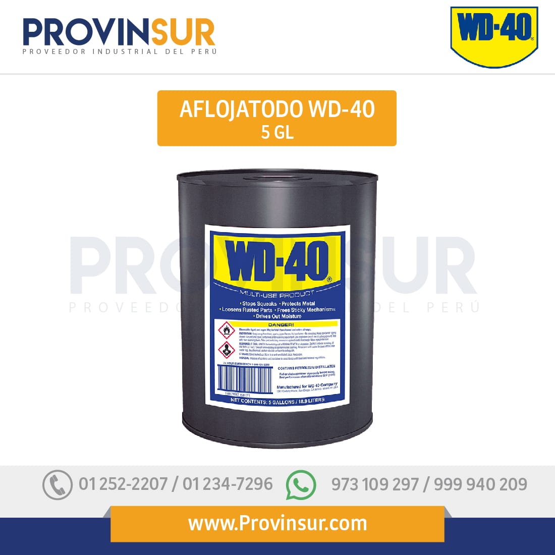 Lubricante Multiusos WD-40 5GL WD40