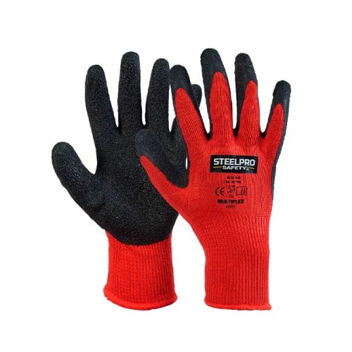 GUANTE STEELPRO MULTIFLEX LATEX ROJO
