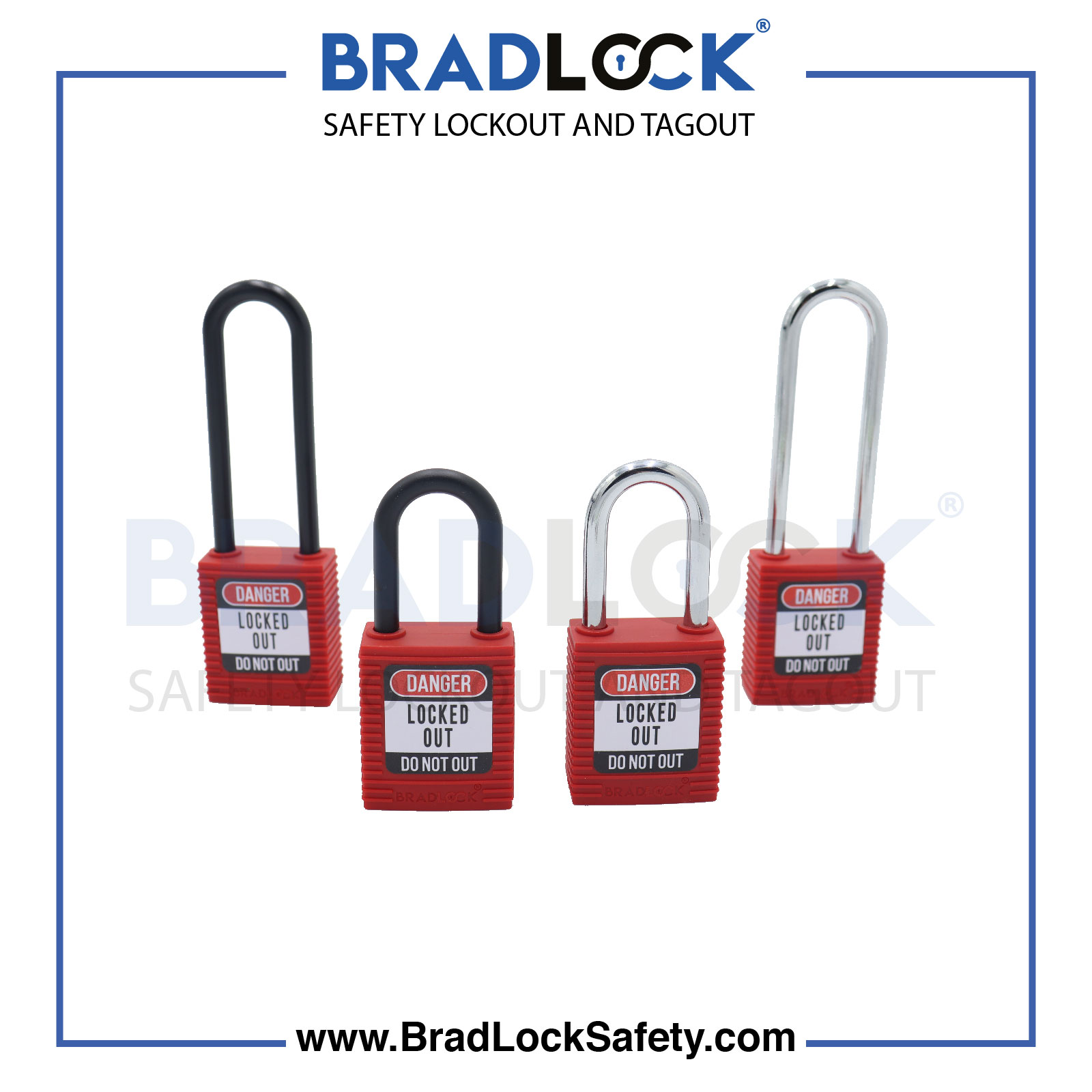 CANDADO DE BLOQUEO ROJO CON ARCO LARGO DE NYLON 3"