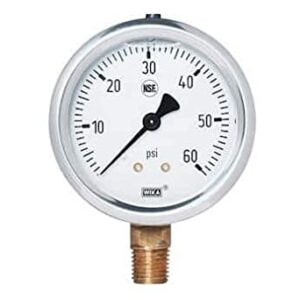 MANOMETRO CON GLICERINA 2.5 CONEXIÓN INFERIOR 1/4 NPT WIKA