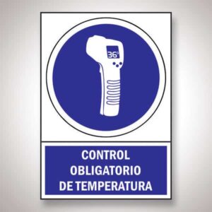 SEÑAL DE VINIL CONTROL OBLIGATORIO DE TEMPERATURA N°4