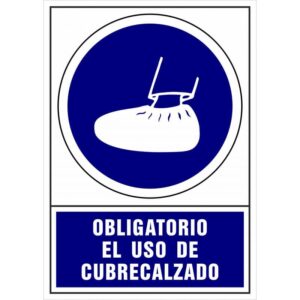 SEÑAL DE VINIL USO OBLIGATORIO DE CUBRE CALZADO N°2