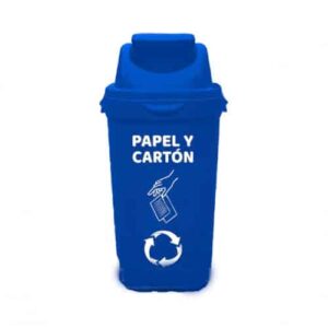 TACHO AZUL MODELO ECOPLAST PAPEL Y CARTON 55L