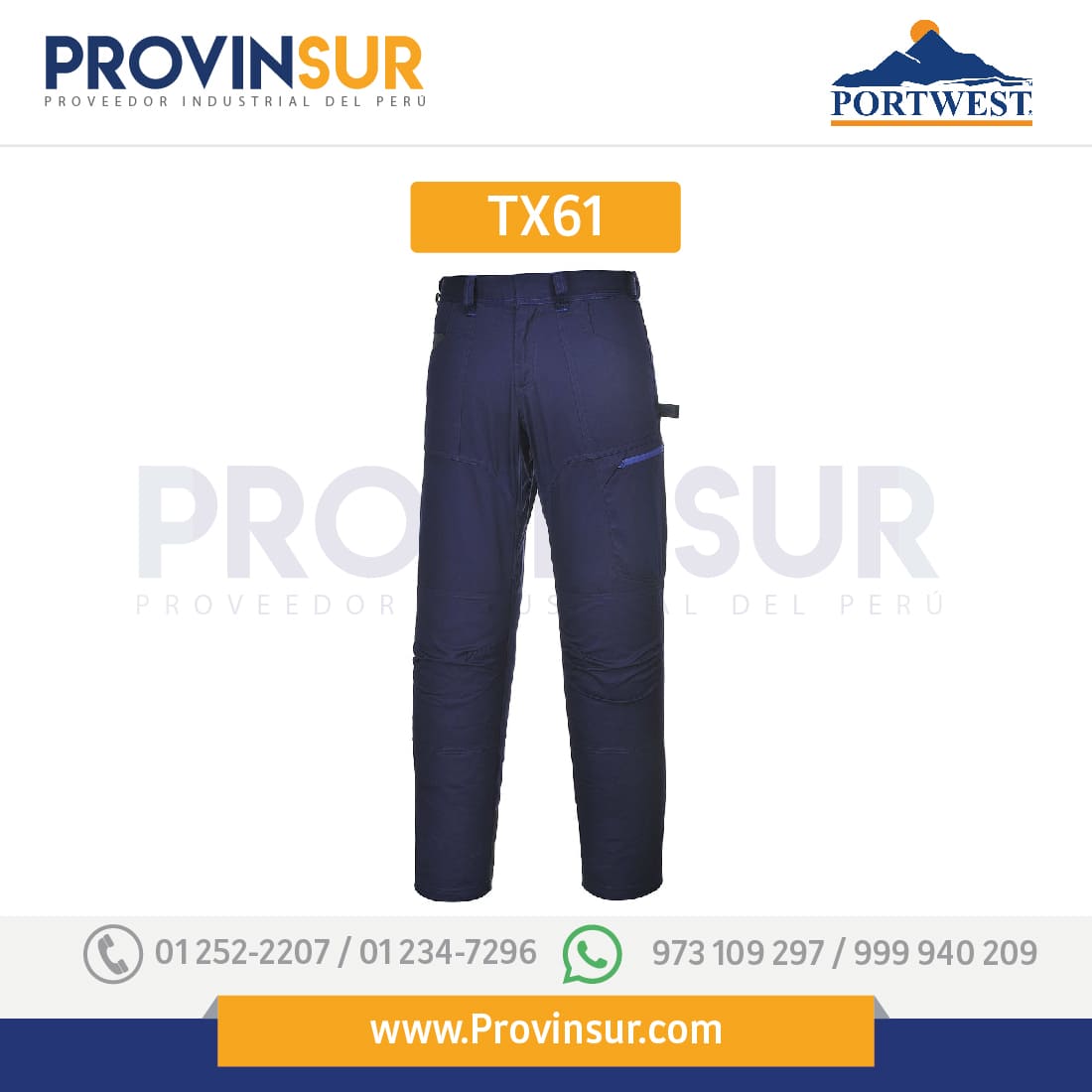 Pantalón Danube Negro TX61 Portwest