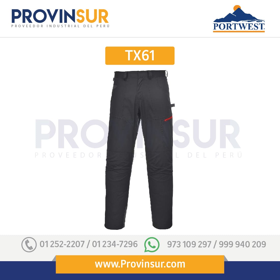 Pantalón Danube Negro TX61 Portwest